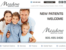 Tablet Screenshot of meadowdental.com